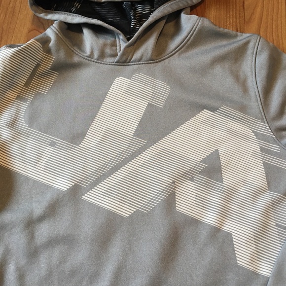 Boy’s Light Gray Under Armour Logo Hoodie - Picture 2 of 4